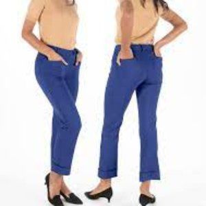 Betabrand Crop | Lite Dress Pant Yoga Pants (Medium) Cobalt Blue